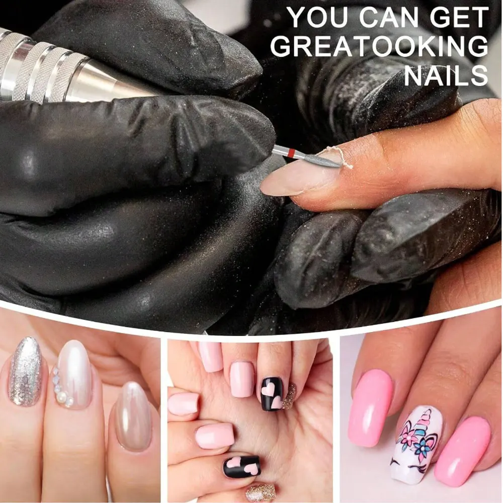 Set di punte per trapano per unghie diamantate di sicurezza professionale, punte per cuticole in carburo da 3/32 pollici per manicure e pedicure elettrici, 10 pezzi