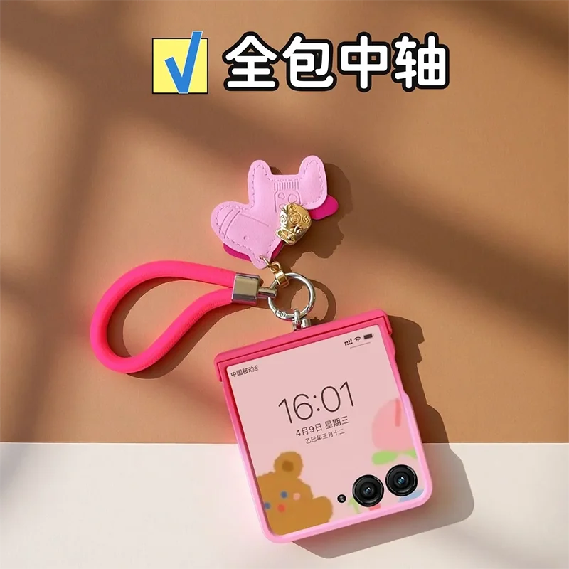

Horse year cute phone case for Samsung zflip7 6 5 4 3/OPPOfindn3n2flip/Razr50ultra/Xiaomi mix flip2 Cover Pink gradient