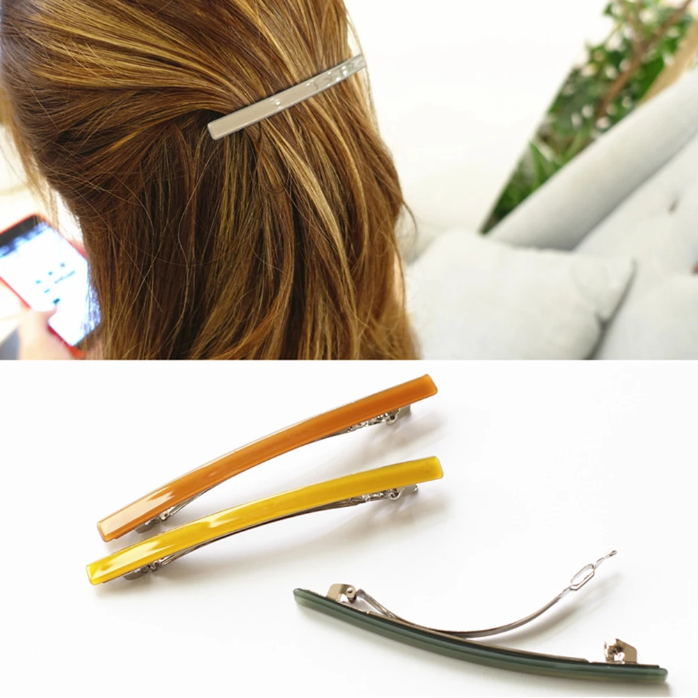 

5pcs CandyColoredSpringClips SimpleDesign Candy-Colored Hairpin HairAccessories GirlsWomen Hairpins ColorfulHair Clips