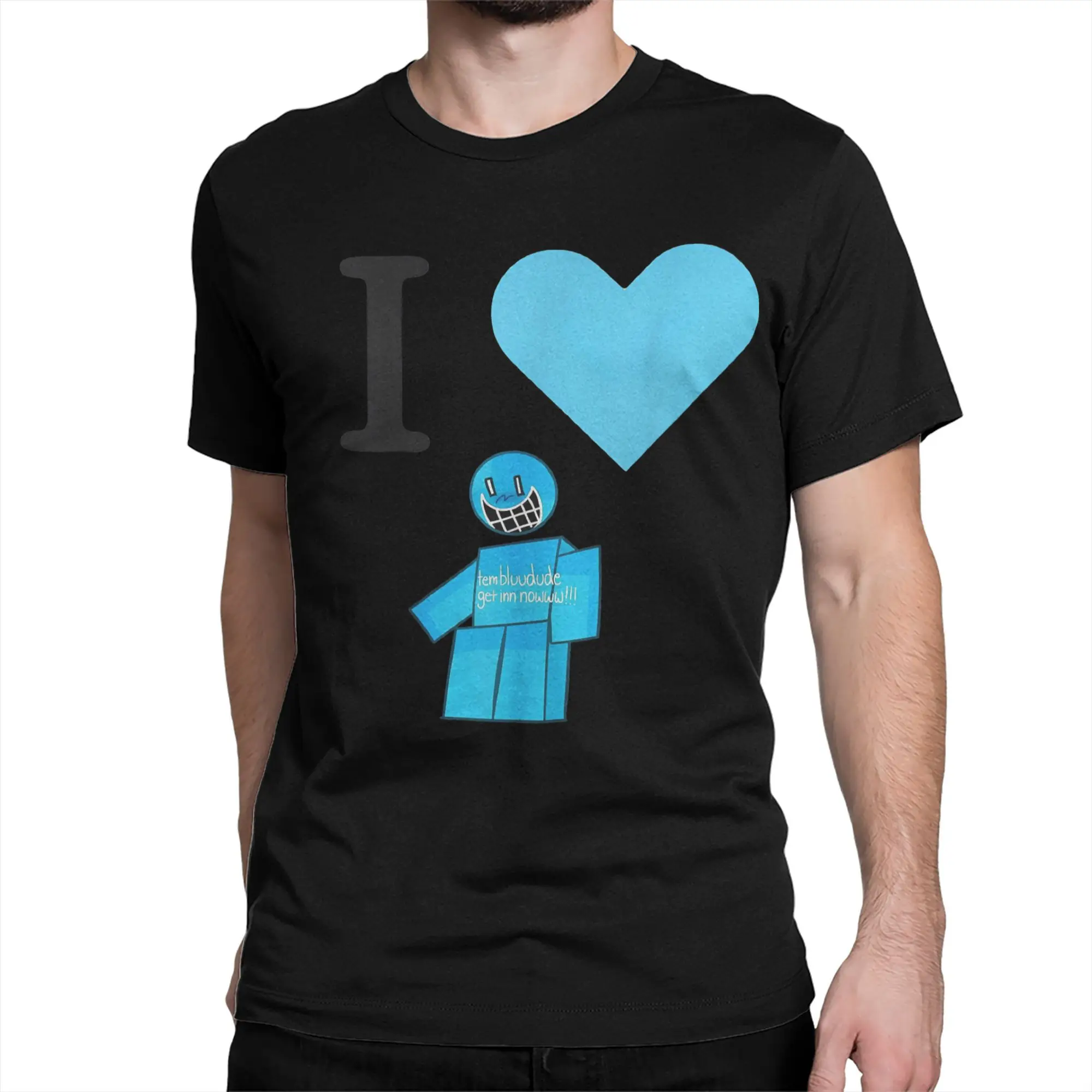 الرجال تي شيرت تيم Bluudude فورساكن احصل الآن أنا أحب تيم الأزرق المتأنق مضحك القطن تيز قصيرة تي شيرت س الرقبة بلايز جديد وصول