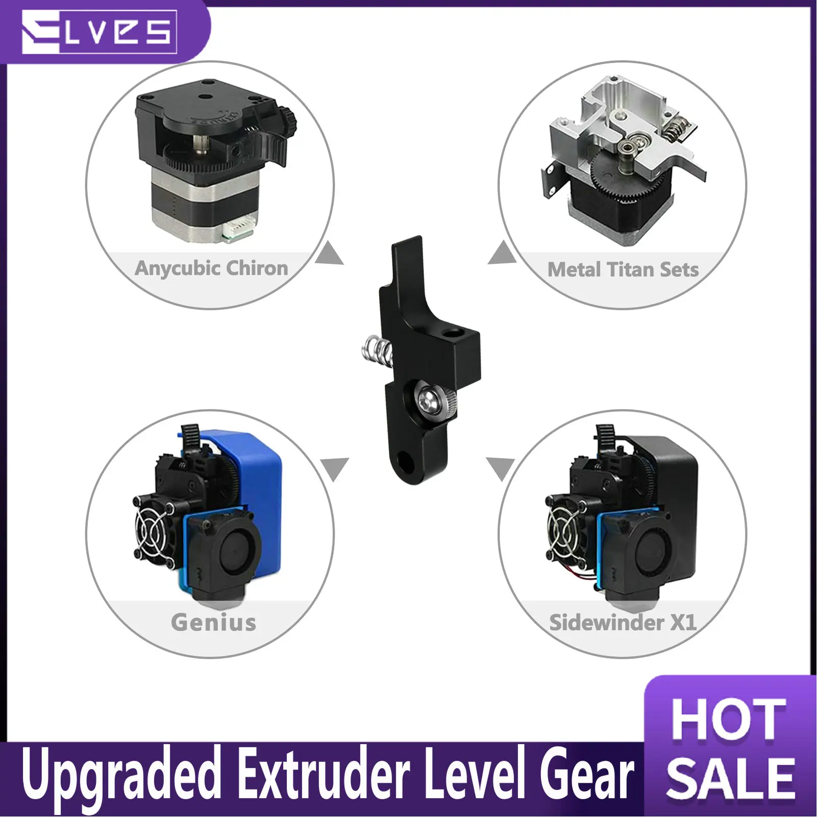 ELVES Upgraded 1.75mm Extruder Level Gear For Artillerys/Genius/Sidewinder X1/Titan Aero Extruder Idler Arm and Gear Kits