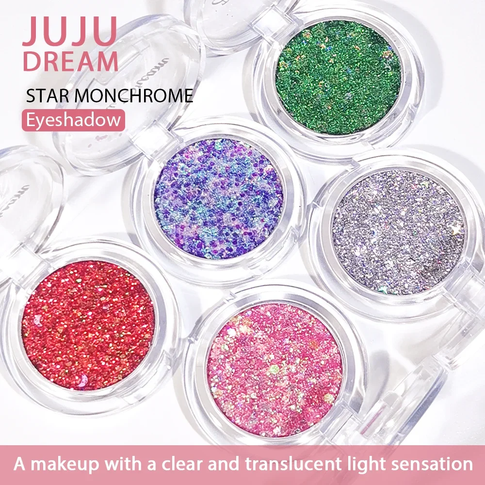 モノクログリッターアイシャドウ – マーメイドシマー、コンパクト&ポータブル、マルチカラーオプション、ウォータープルーフ、認定済み、ビーガン、簡単にブレンド可能