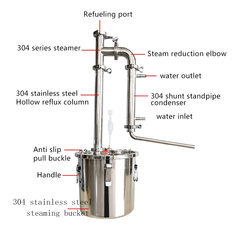 50L stainless steel household brewing equipment Alcohol distiller brandy whisky vodka distiller