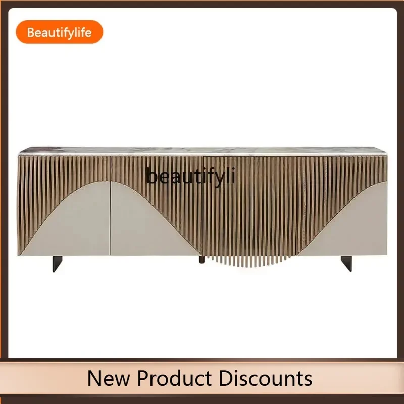 

X F109 Light luxury solid wood dining side, locker, living room against the wall, high-end storage, villa entrance cabinet