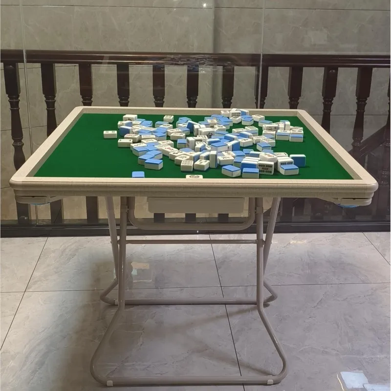 Mahjong Table Foldable With Drawer Ashtray Складной Стол Для Покера Simple Drawer Mini Gambling Table