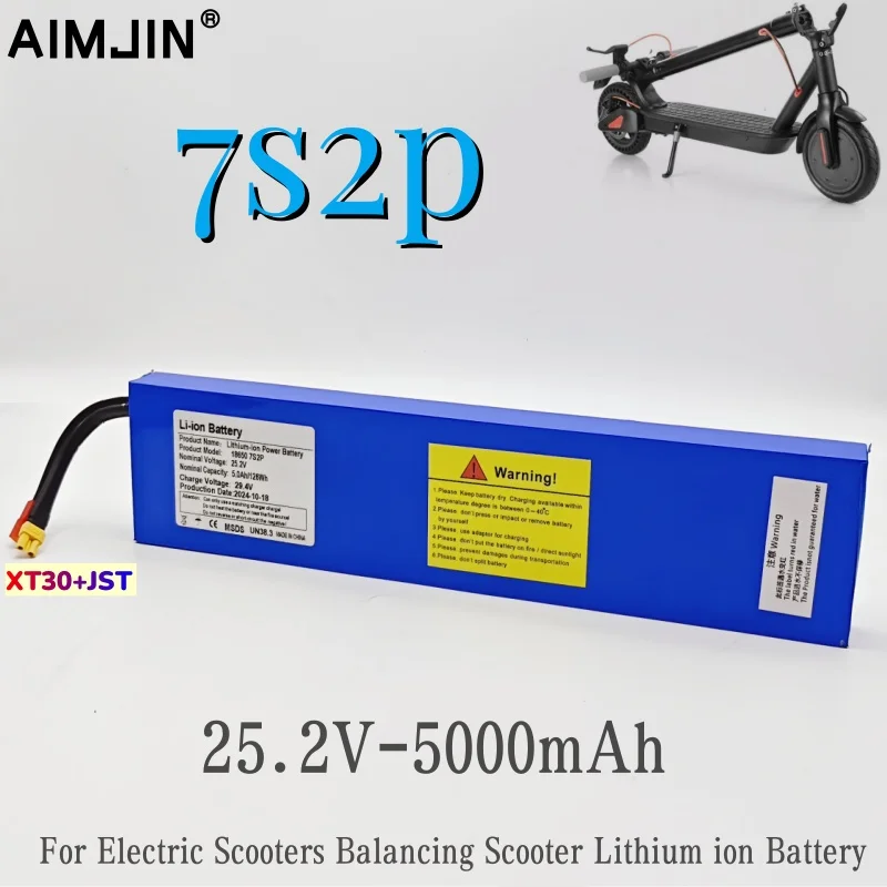 Nouveau 7s2p 25.2V 5.0ah 18650 batterie Lithium-Ion batterie 25.2V 5000Mah pour Scooters électriques équilibrage Scooter