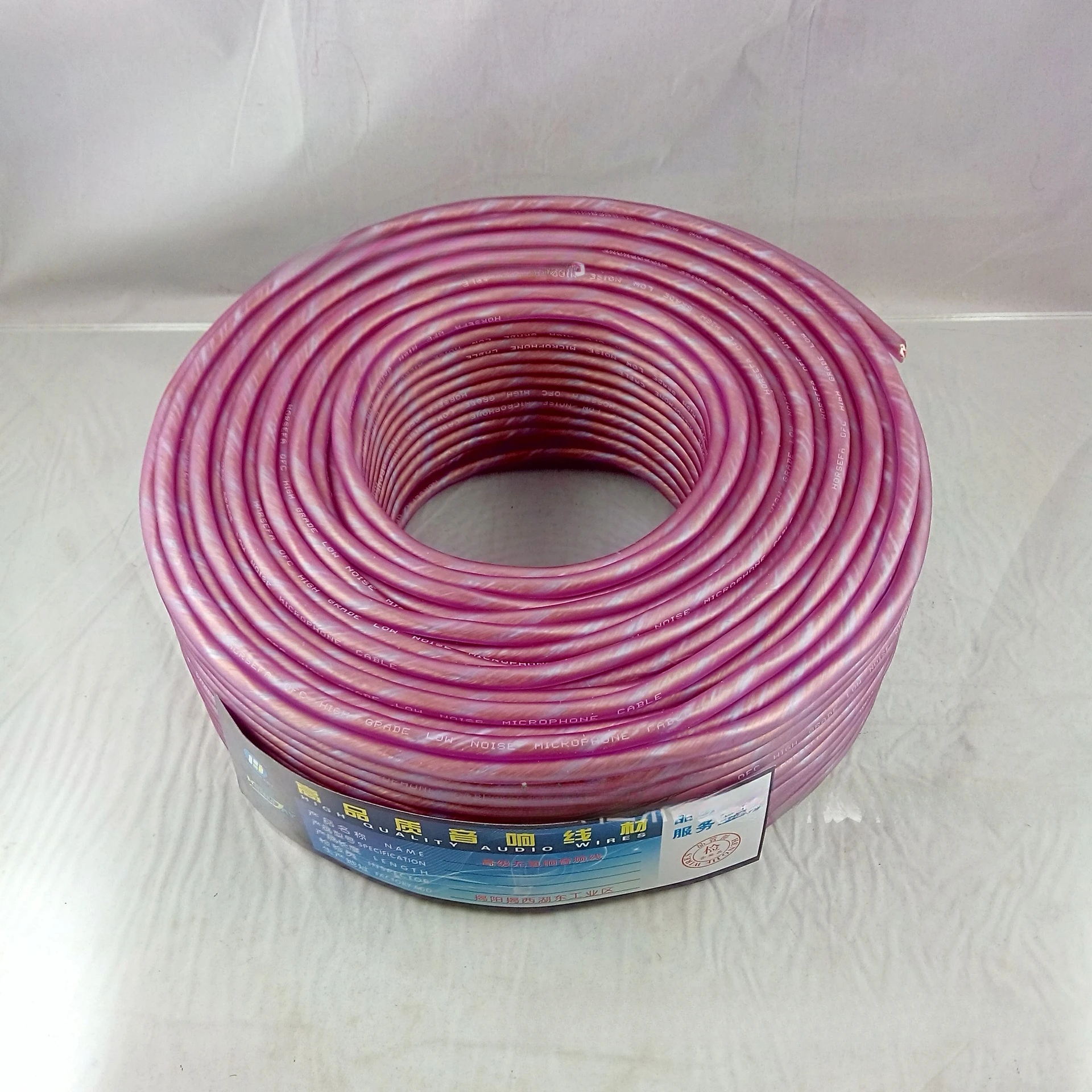 Pink Wrapped Matte Microphone Cable, Dual Core Microphone Cable, OK Cable, Mixing Console Wiring