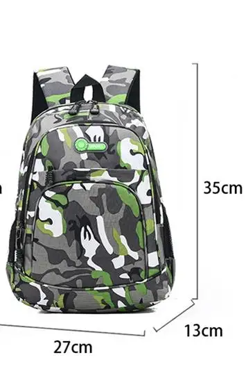 Mochila escolar de camuflaje para niños y adolescentes, morral ortopédico impermeable, bolsa para libros