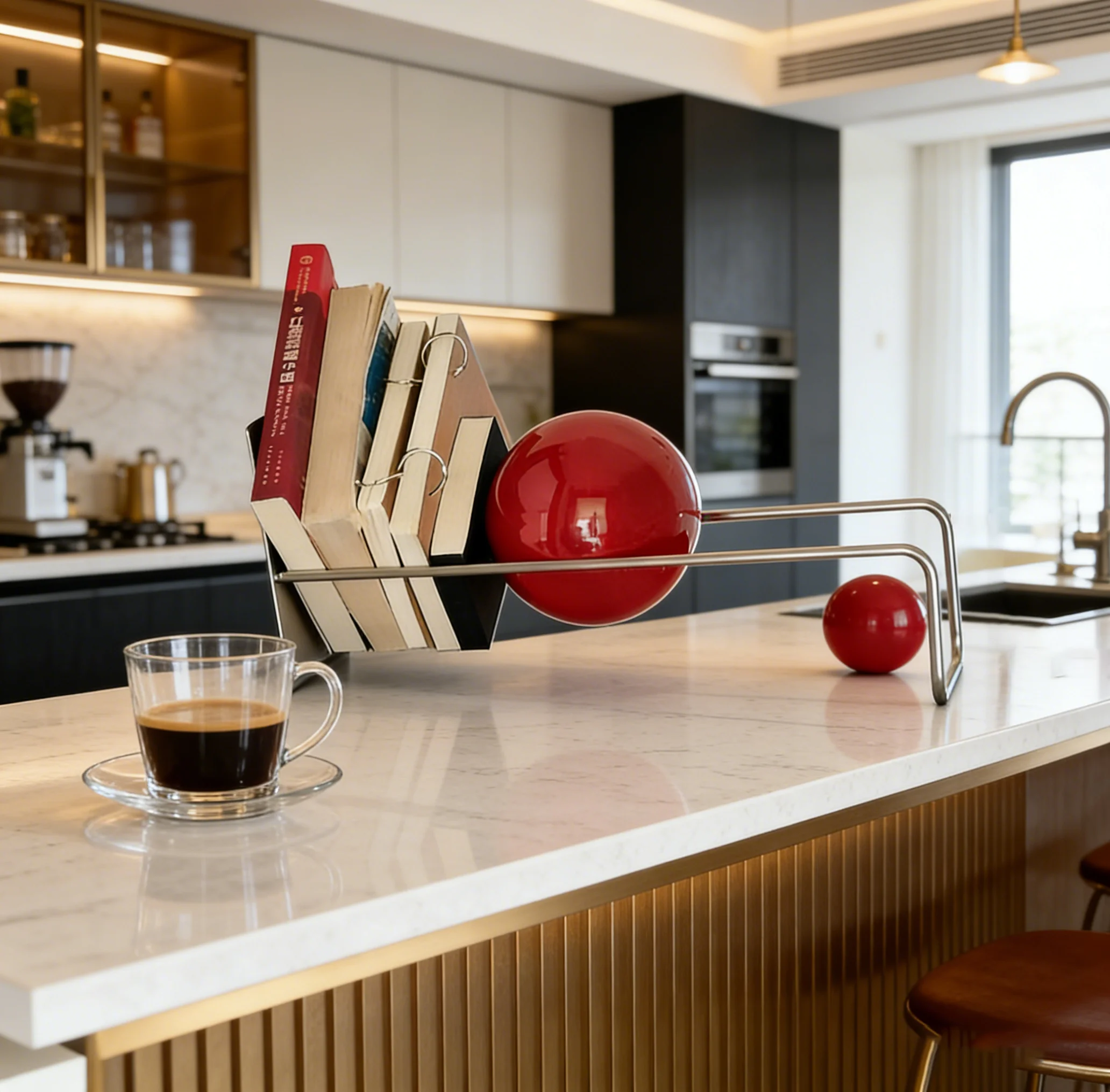 

Современная минималистичная железная подставка для книг в форме сферы, настольная подставка для книг, офисный держатель для книг для организации и хранения книг