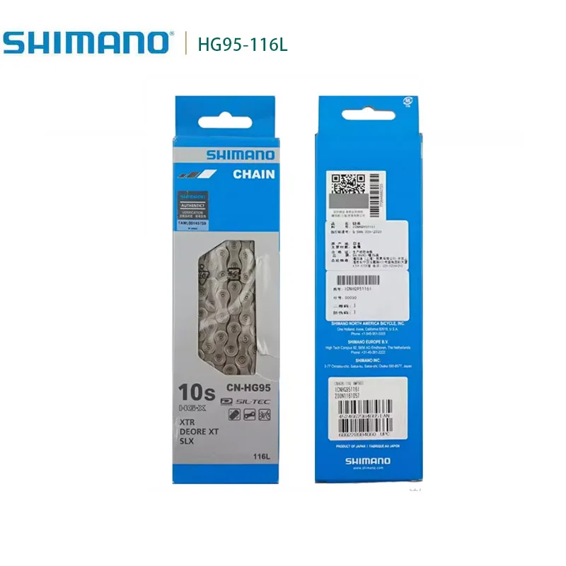 

Подлинная Shimano CN-HG95-116L 10 Speed Chain с концевым штифтом HG-X Deore XT SLX XTR MTB Bike