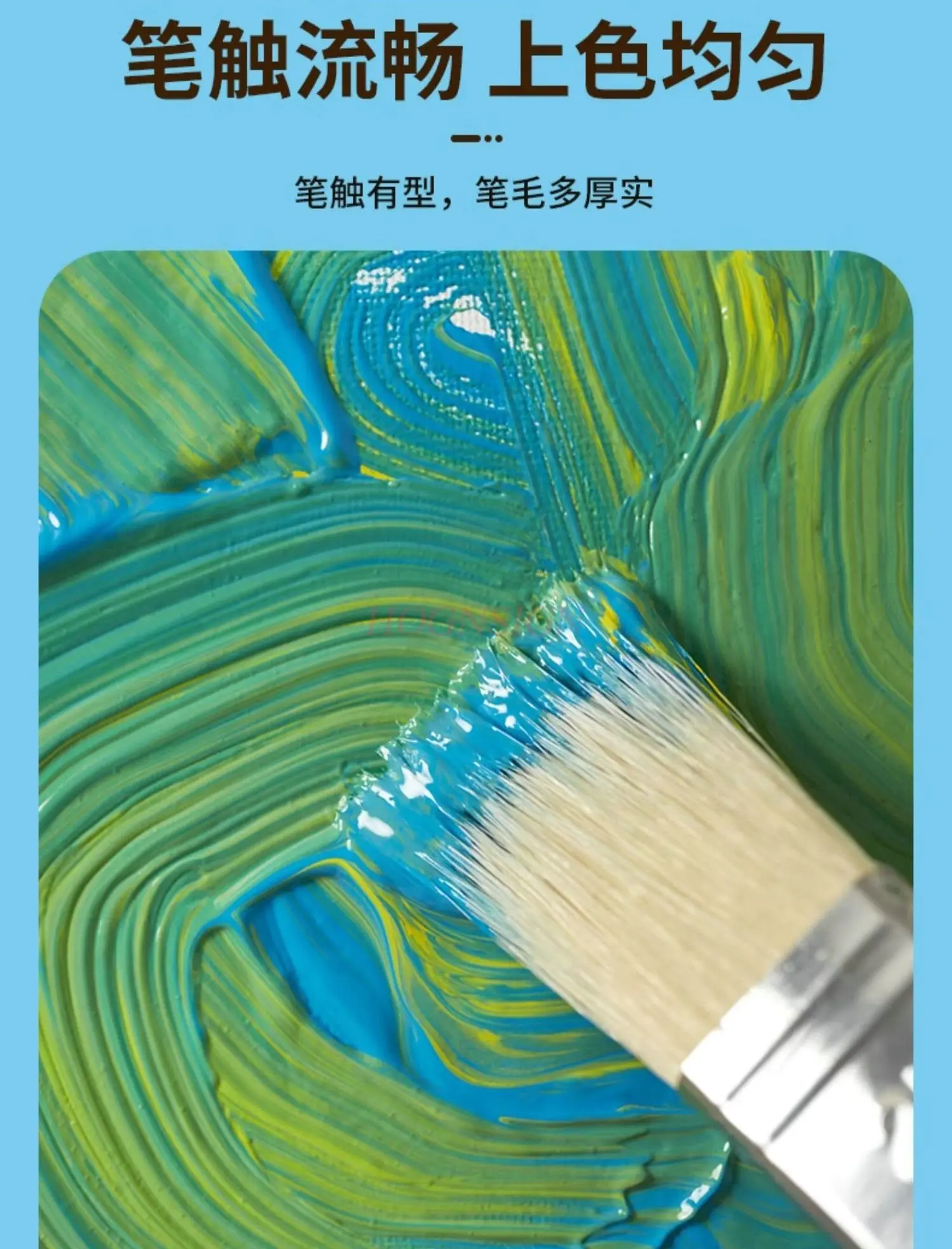 Pinceau aquarelle 8 pièces, poudre d'aquarelle, peinture à l'huile acrylique, poils pointus à tête plate, pinceau en nylon, ensemble de pinceaux