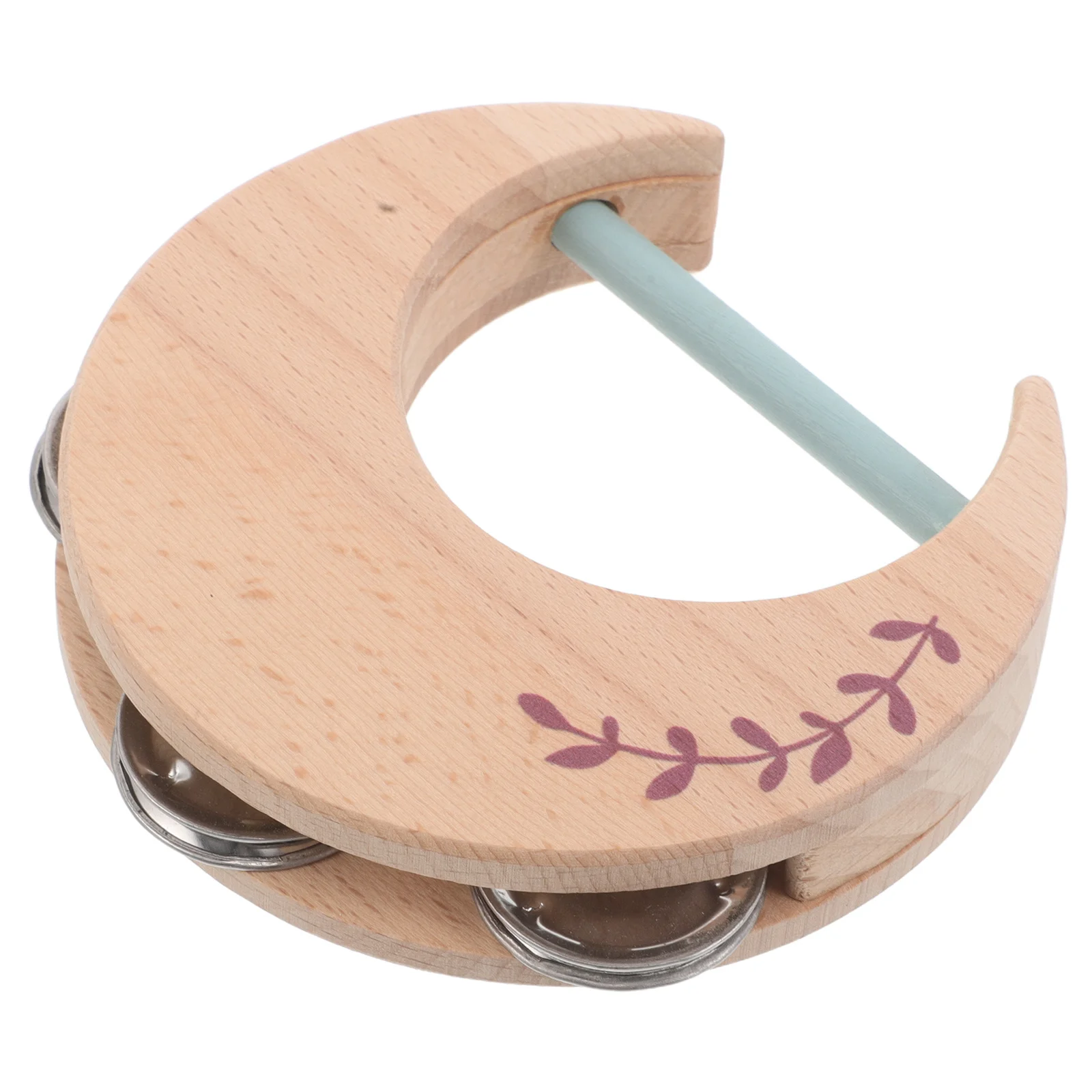 

Half Moon Tambourine for Kids: Wooden Percussion Instrument with Clear Sound Ideal for Preschool Music Learning Hand Eye