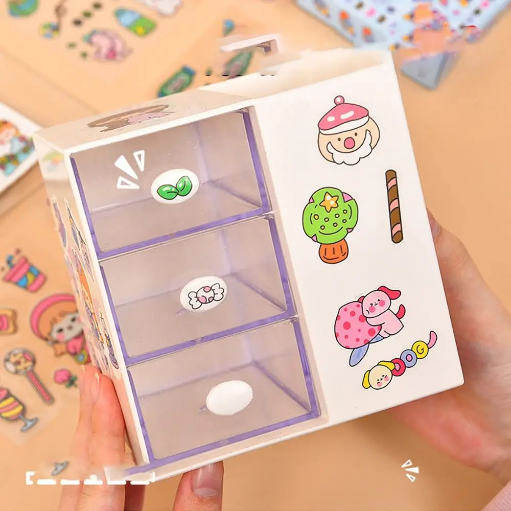 DIY 10/20/50Pcs Cute Cartoon Patterns PVC Stickers Transparent Waterproof Notebook Decoration DIY Scrapbook Decor