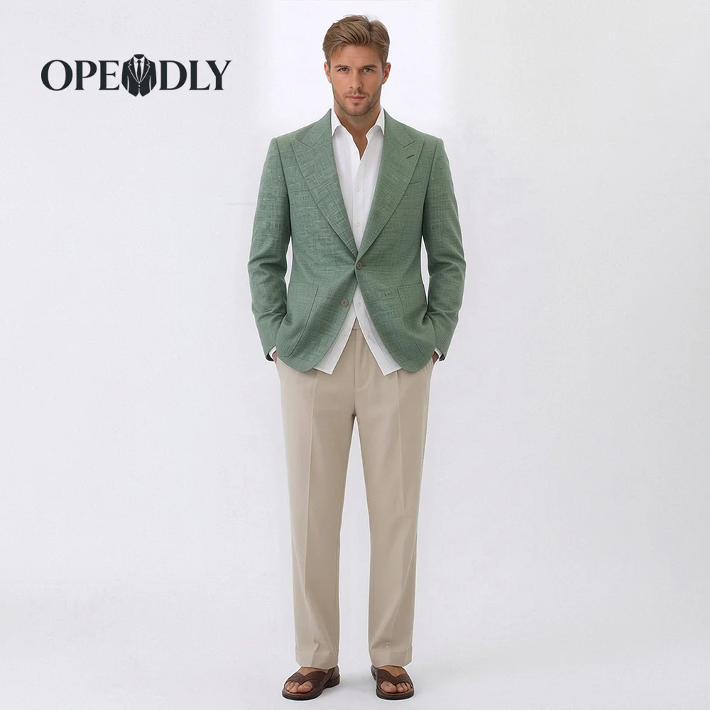 

Мужской костюм-тройка OPEODLY Slim Fit: пиджак на одной пуговице, жилет и брюки для официальных мероприятий, свадеб и деловых встреч