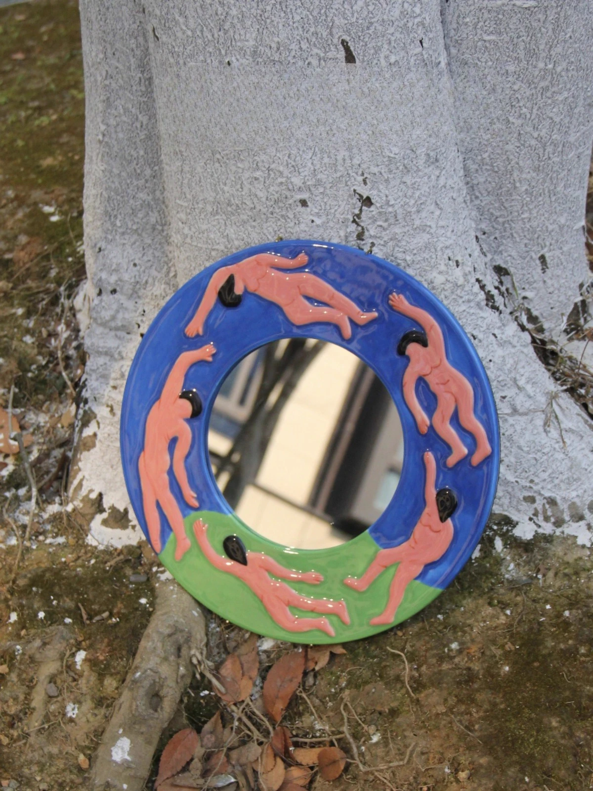 مرآة سيراميك فنية مرسومة يدويًا لغرفة المعيشة وغرفة النوم معلقة على الحائط مرآة تمثال نصفي مزخرفة #5