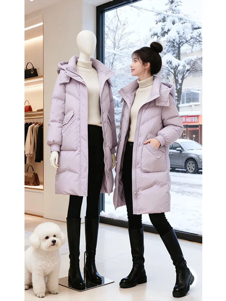 

Новая зимняя женская утепленная куртка средней длины с капюшоном, на хлопковой подкладке, теплая, модная