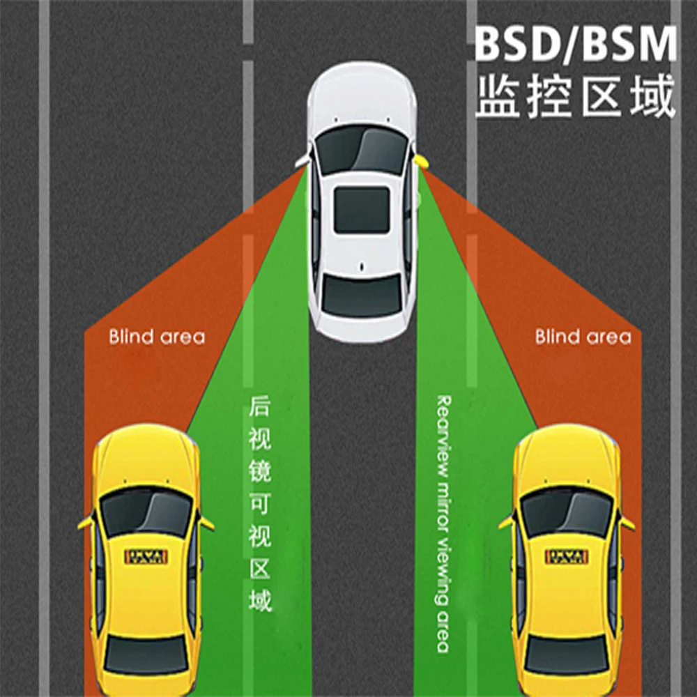 Universal Car BSD Car BSD Blind Spot Detection System 24Ghz Millimeter Wave Lane Change Assist Highlight Warning Light