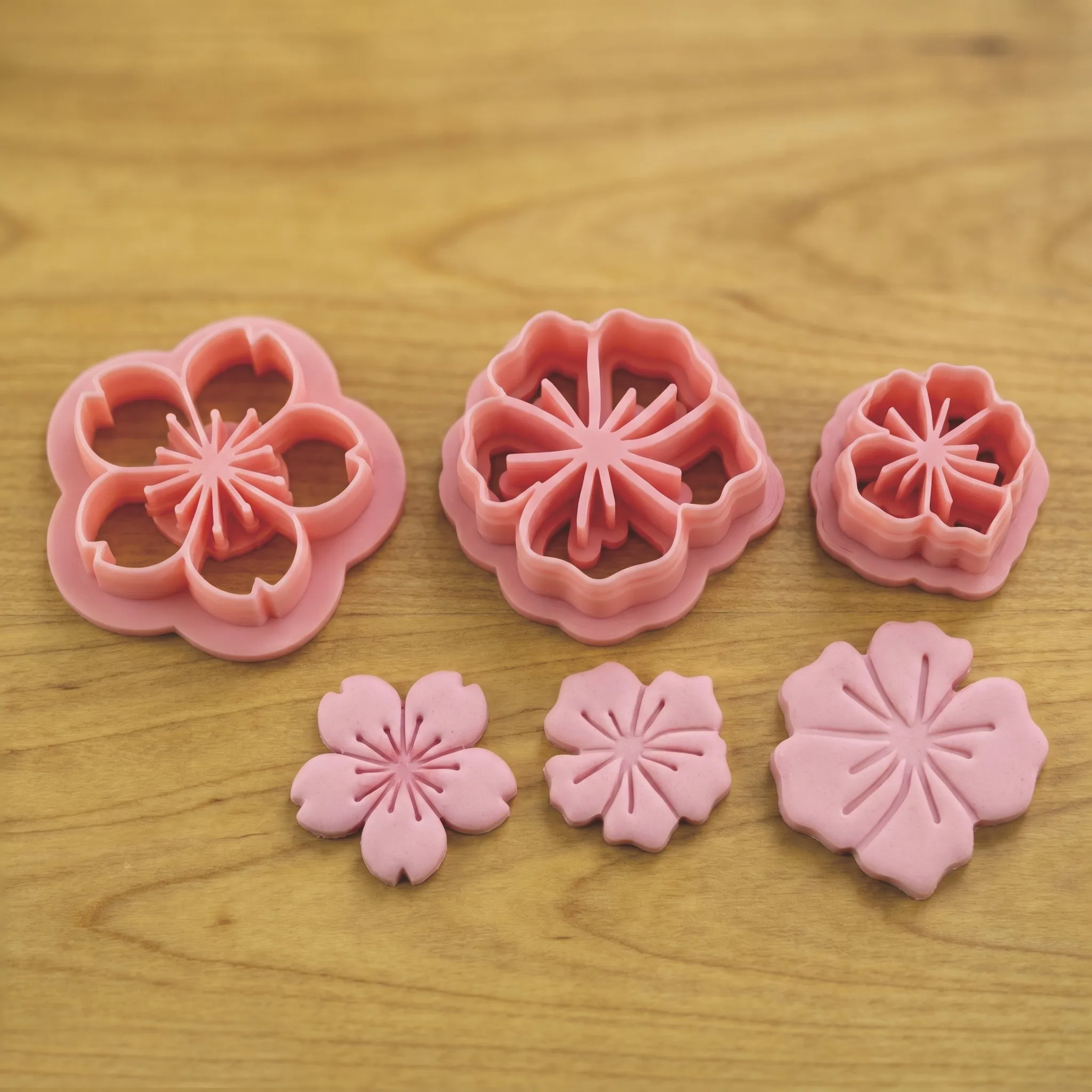 Cherry Blossom Polymer Clay Cutter Soft Ceramic Earring Mold Set Sakura Floral DIY Handmade Jewelry Pendant Craft Tool