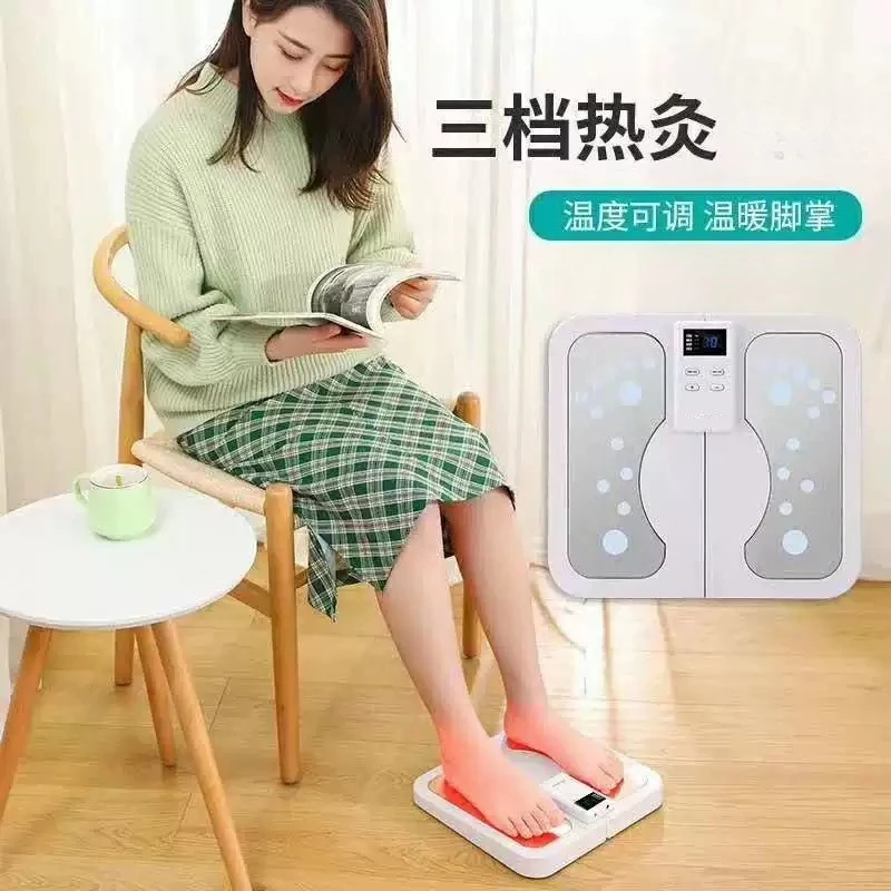 Folding Heating Foot Relaxer Machine with Patches Plantar Massage Device for Foot Relieve Home Personal Care