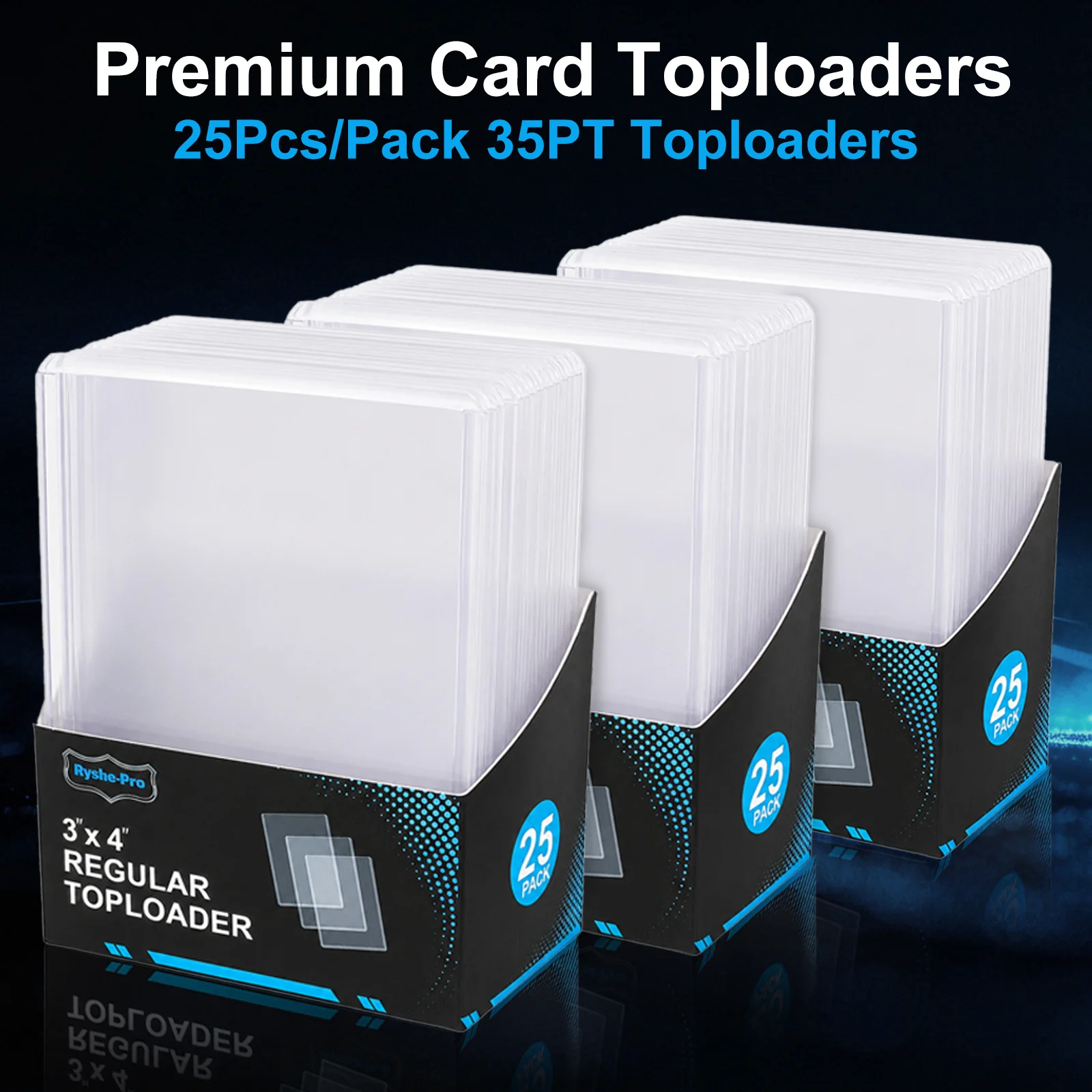 25-100PCS Trading Card Toploaders Card Sleeves 35P Top Loader Card Holder 3” X 4“ Card Protector for MTG TCG Sports Game Cards