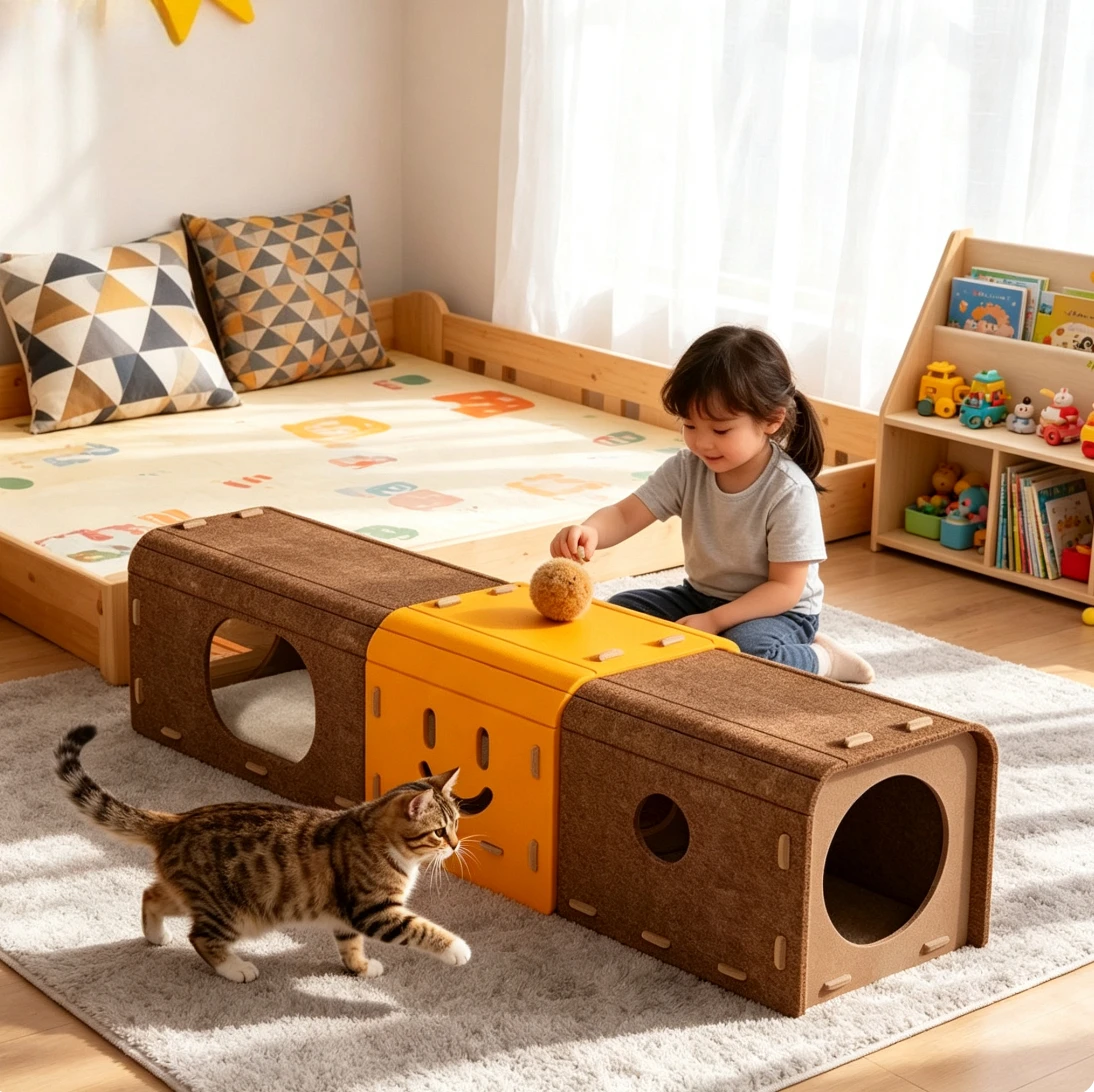 Tunnel Cat House Cat Sofa Cat Scratch Splicing Collision Avoidance House Integrated Wear-resistant and Anti Fall Pet Nest