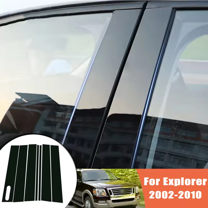 

Glossy Black Carbon Fiber Window Door Deal B C Pillar Post Cover Sticker For Ford Explorer 2002-2010 2003 2004 2005 2006 2007