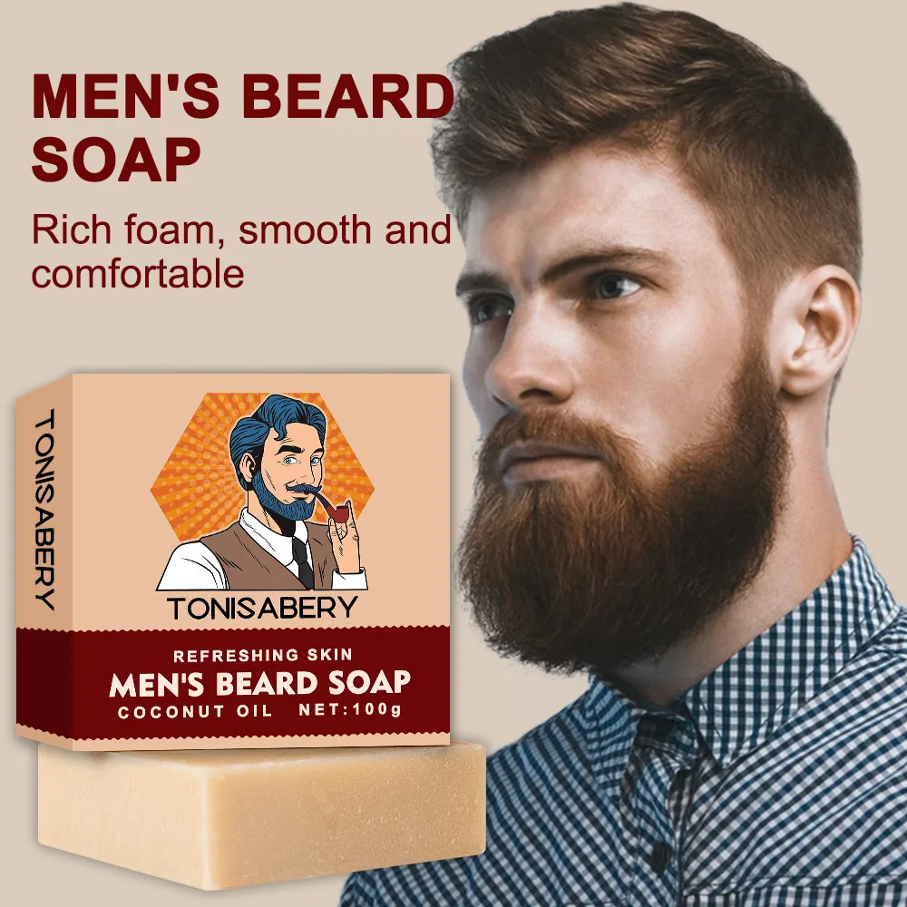 Men's shaving soap100g men's shaving cream shaving foam soap beard care handmade soap beard balm MainlandChina lubricating beard