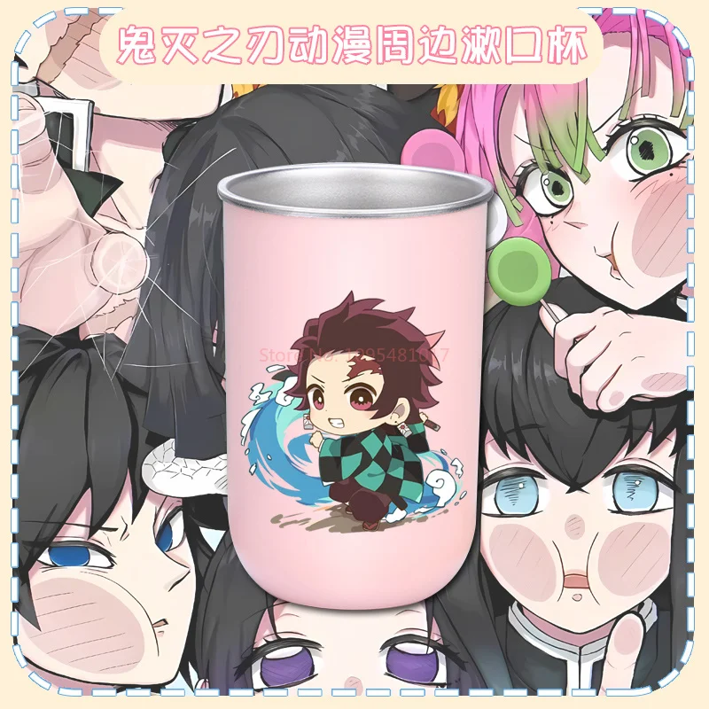شيطان القاتل كيميتسو نو يابا كوب ماء من الفولاذ المقاوم للصدأ فرشاة الأسنان الزجاج الفم شطف كوب أنيمي هدية #5