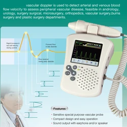 Vascular Ultrasound Doppler Blood Flow Rate Detector Detect Arterial and Venous Blood Flow Strength For Vascular Burns