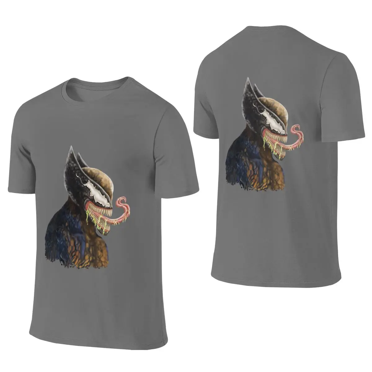 Infected Logan Casual Reversible T-shirt Niche Simplicity Ribbed Collar T-shirt