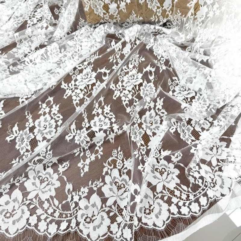 Perfect Texture Cut Edge Eyelash Lace Fabric 3m Long 1.5m Wide High Quality Lace Material For Clothing Accessories Diy Crafts