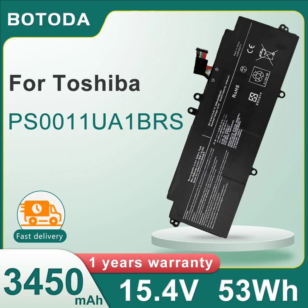 

BOTODA PS0011UA1BRS Laptop Battery 15.4V 53Wh -3450mAh For Toshiba Dynabook Portege X30L-J PCR12U PCR10A-009003 PCR10L-13L011