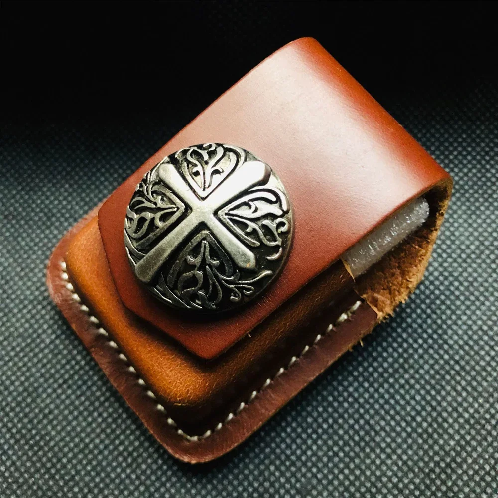 Classic Multi Style High Quality  Leather Kerosene Oil Lighter Waist Bag For Zippo Lighters Belt Holster Cigarette Lighter Case