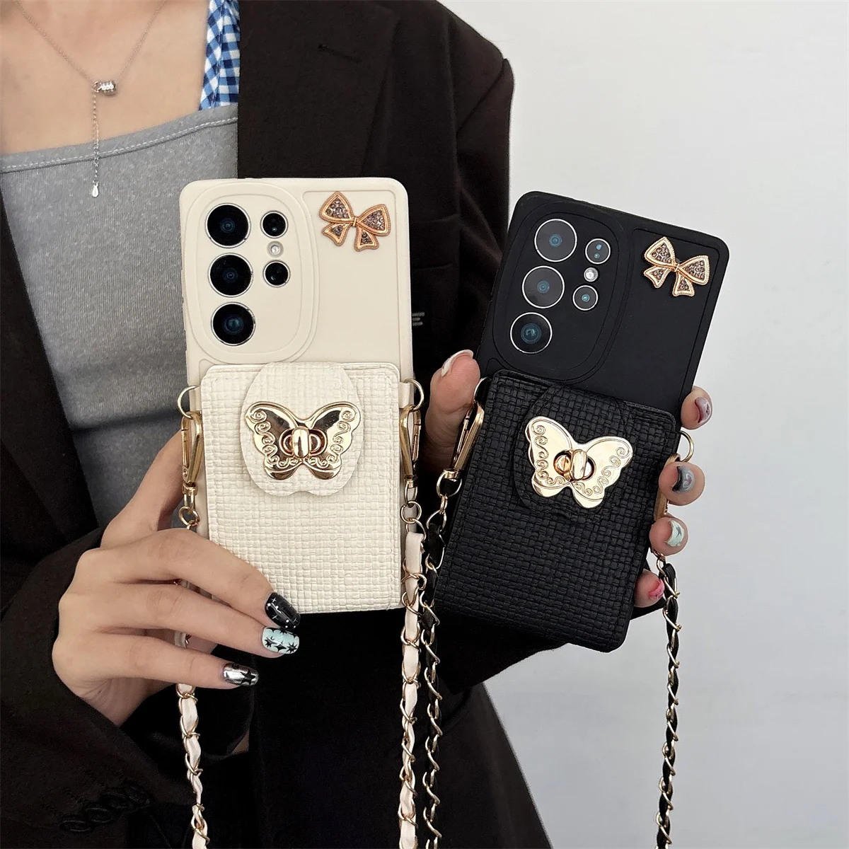 Crossbody-Handyhülle für Samsung Galaxy S25 Edge S26 S24 S23 Ultra S22 Plus S21 FE A17 A16 A56 A36 A26 A06 Brieftasche Kartenetui Cover