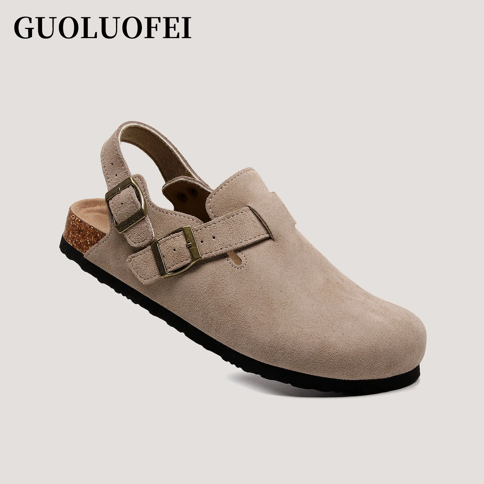 Women's Suede Clogs - Adjustable Slingback Clog Sandal with Buckle, Memory Foam, Wide Widths