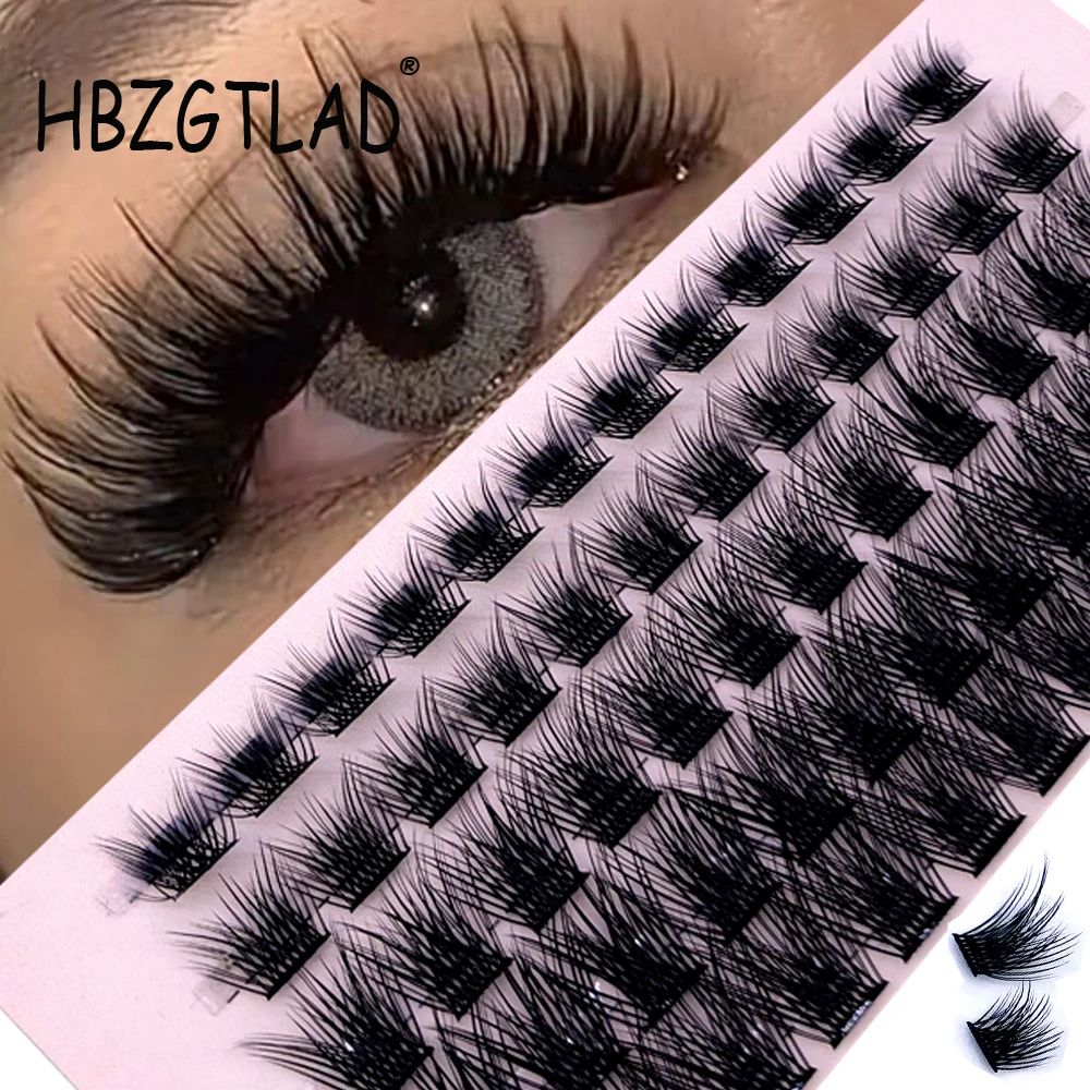 HBZGTLAD Wholesale Soft Ribbon Segmented False Bundles Eyelashes DIY Individual Clusters Lash Extensions Faux Mink Lashes