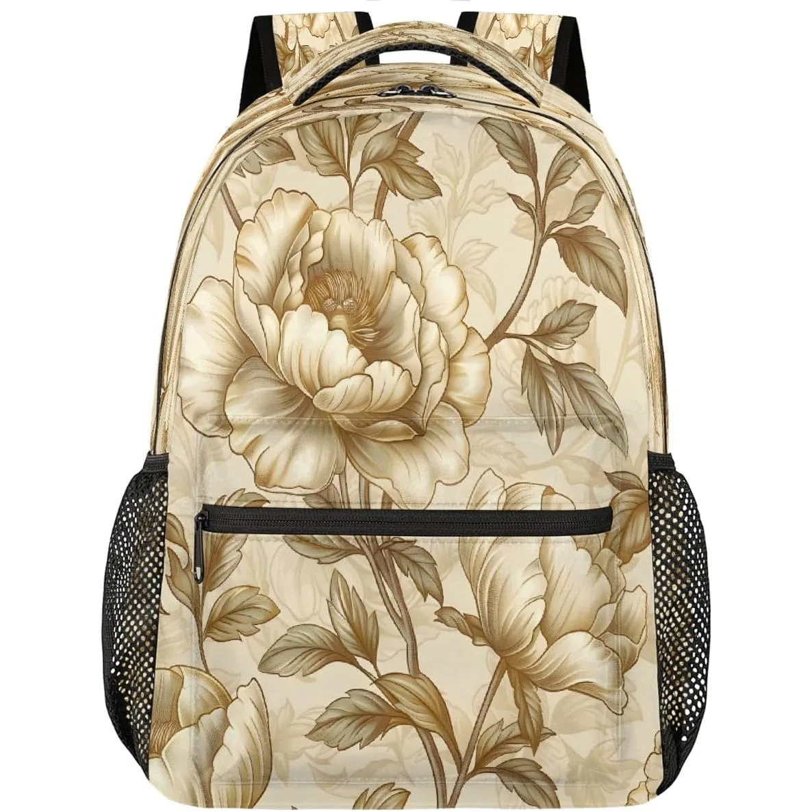 

Retro Blooming Flowers Backpack Laptop Backpacks Casual College Travel Bag Hiking Daypack for Women Men