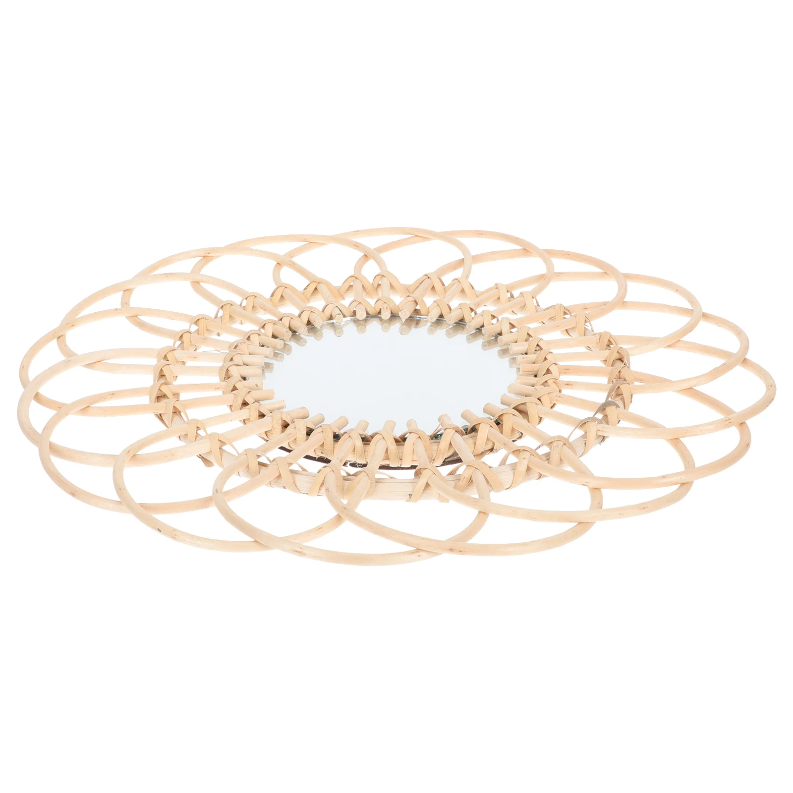 

Rattan Wall Hanging Home Decor Woven Glass Bathroom Woven Mirror Modern Round Macrame Art Vertical Space