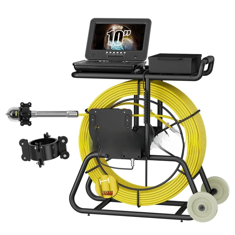 

Sewer pipe camera 360 degree rotating endoscope diameter 9MM cable 100 meters industrial inspection