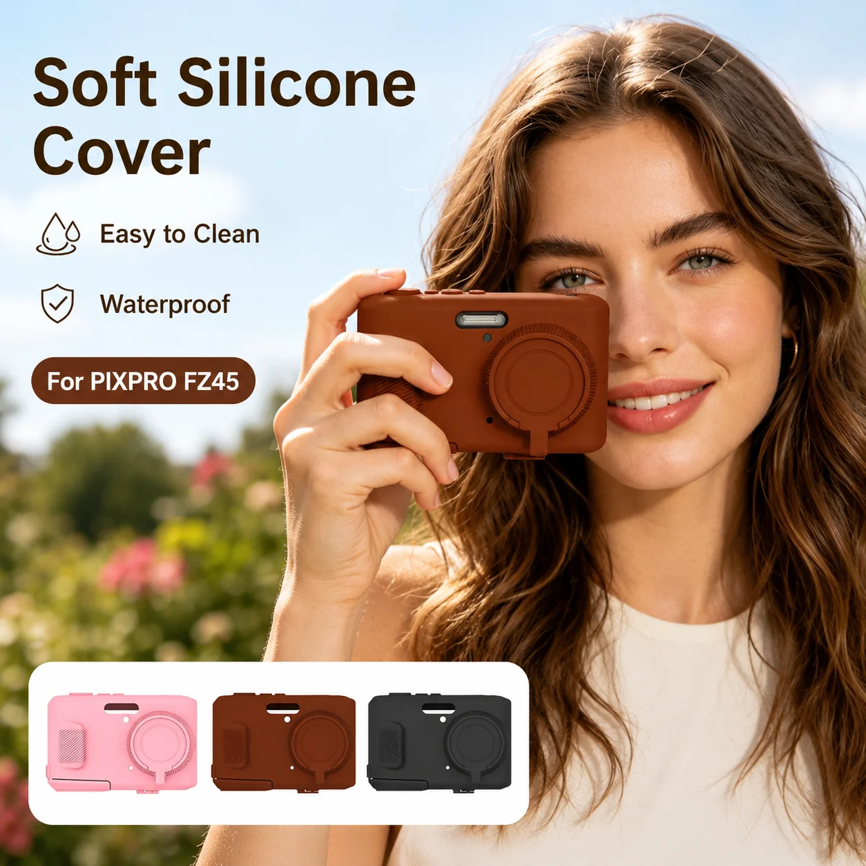 For Kodak PIXPRO FZ45 FZ43 Soft Silicone Camera Case Protective Cover 360 Full Body Shockproof Drop Resistant Portable Use