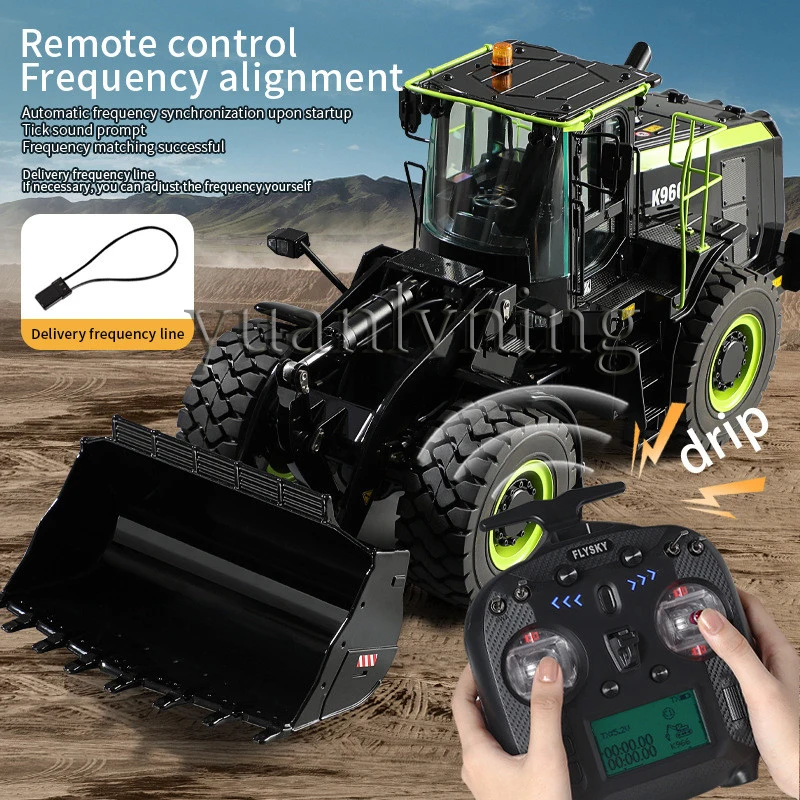 1/16 K966 Remote Control Hydraulic Bulldozer Metal Alloy RTR RC Car Truck Model Toys Electric Loader Excavator