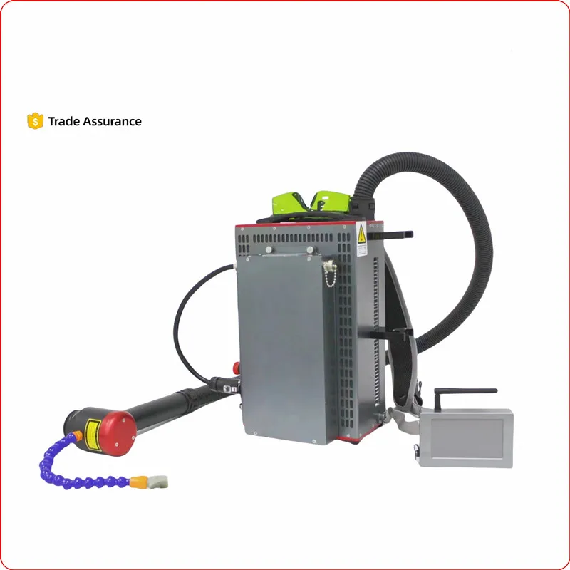 Cina Vendita in fabbrica Zaino portatile 50W 100W Macchina per la pulizia laser a impulsi Rondella ad alta pressione per la rimozione dell'olio della vernice antiruggine