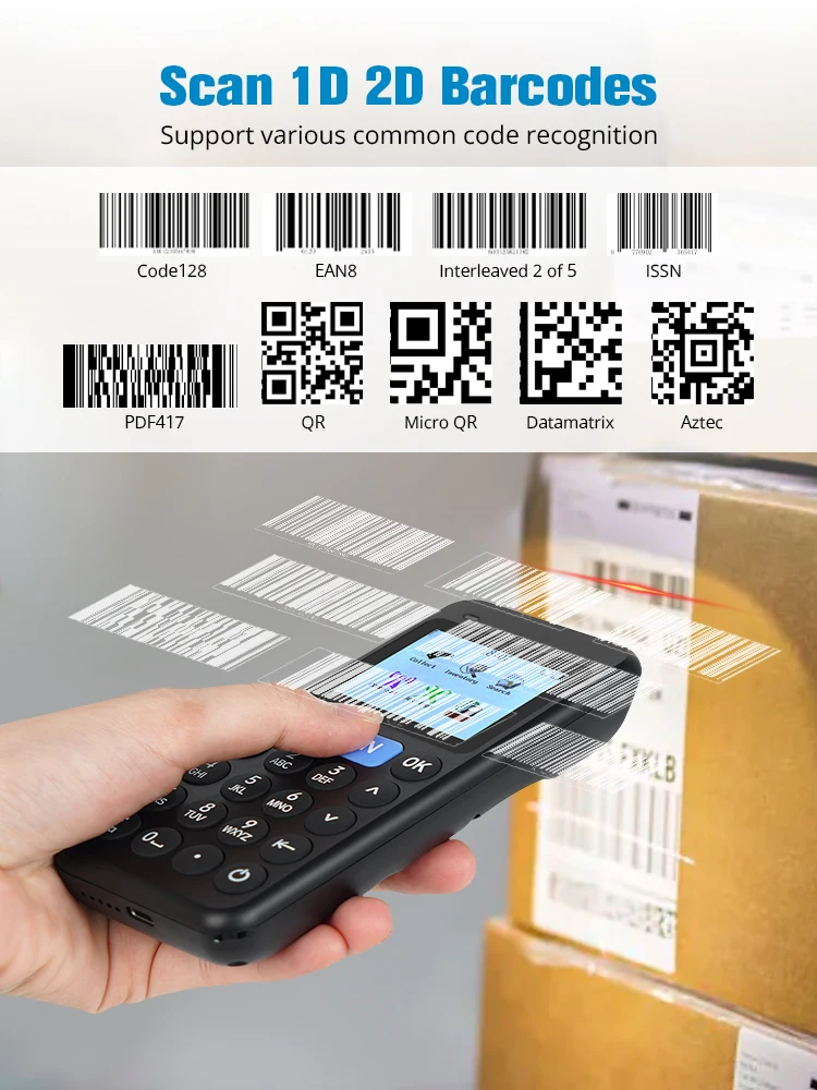 XB-A29 Syble Advance Decoding Handheld Inventory Checking Device 1D 2D Wireless Barcode Scanner with Screen
