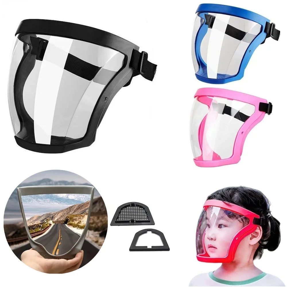 Transparent Kids Mask Motorcycle Full-Face Protection Anti-Fog Anti-Dust Sheild Safety Glasses For Children Kitchen Boy Sports