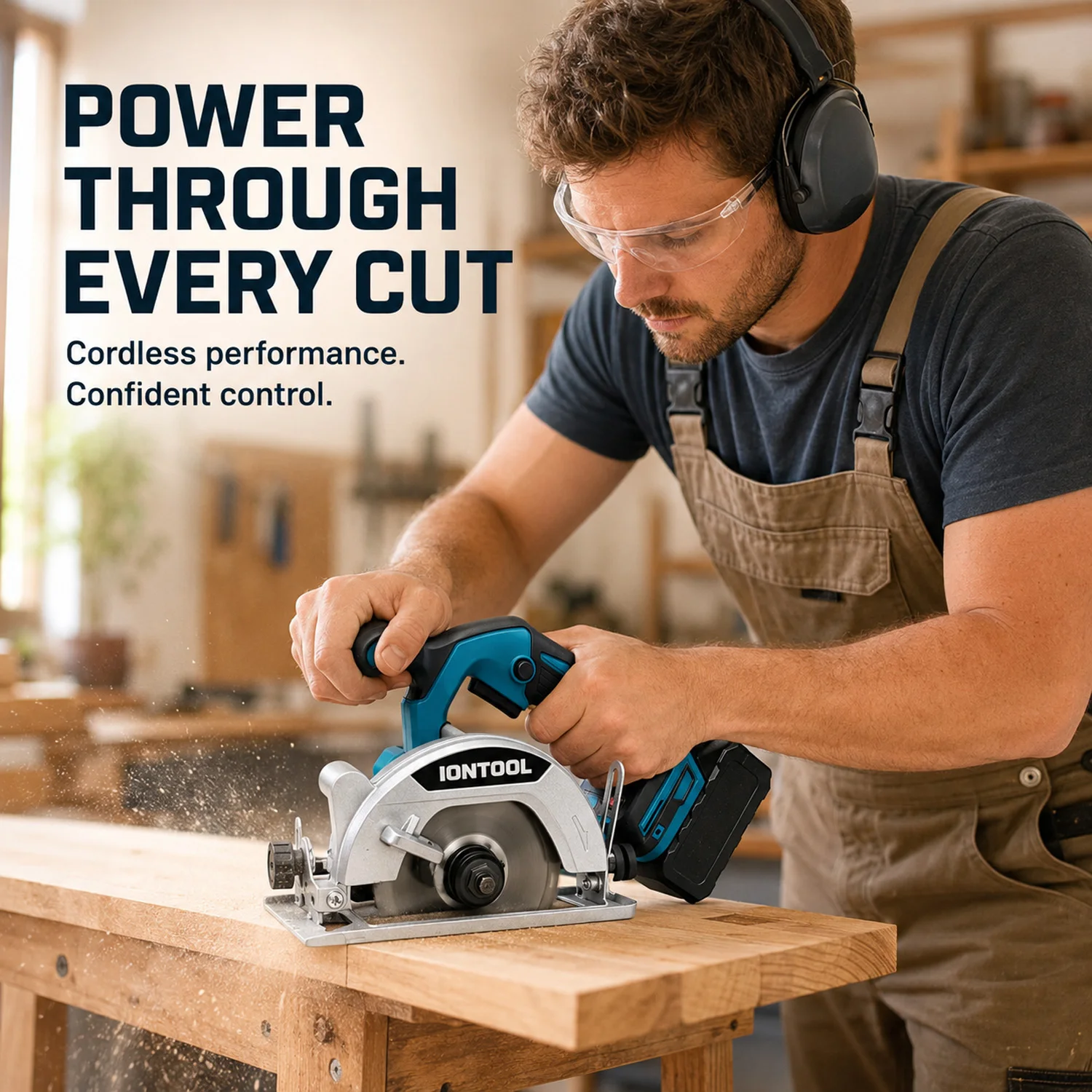 IONTOOL Cordless Circular Saw 850W 5.5 Inch 6500-12500RPM Variable Speed Portable Power Tool for Wood Cutting