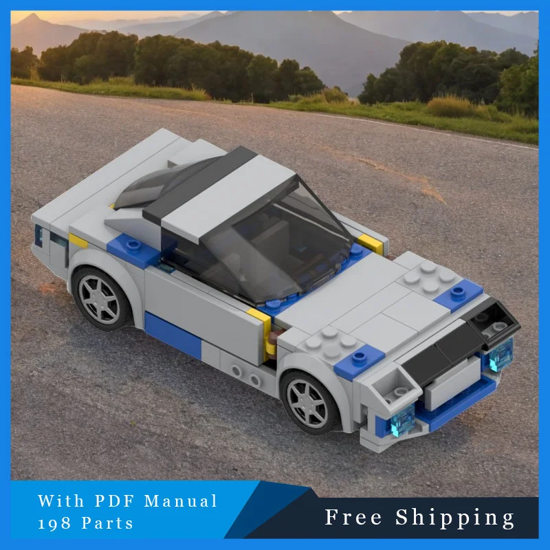 ชุดตัวต่อรถสปอร์ตเรโทรสุดเท่ 198 ชิ้น สไตล์เมือง สร้างสรรค์ สำหรับเด็กผู้ชาย ของขวัญคริสต์มาส