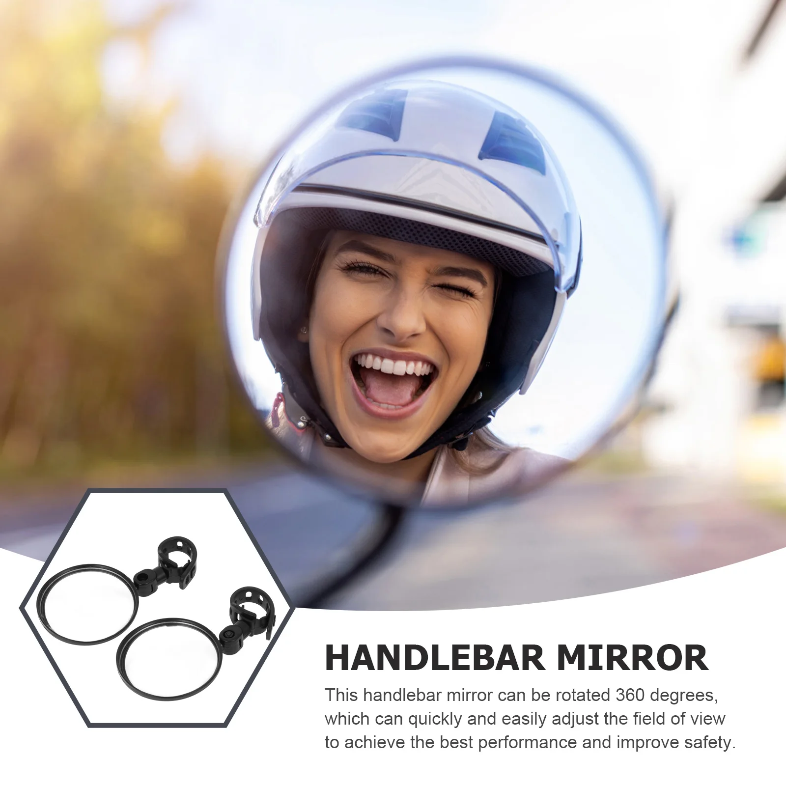 

2Pcs Bike Rearview Mirror Adjustable Handlebar Mirror Wide Angle 360 Degree Rotation for Bicycle Scooter Safe Riding Rearview