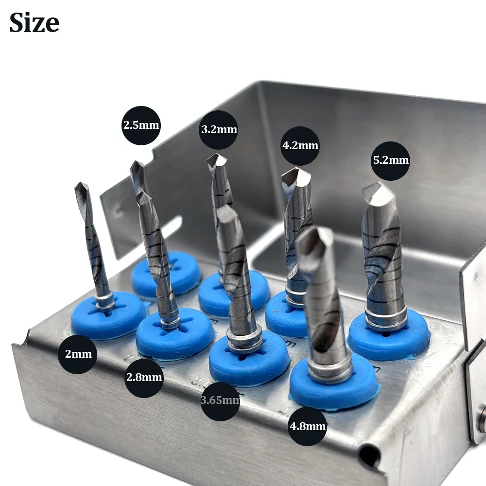 

8 шт., боры для системы хирургических имплантатов, набор сверл для зубных имплантатов с пилотными сверлами для защиты верхнечелюстной пазухи