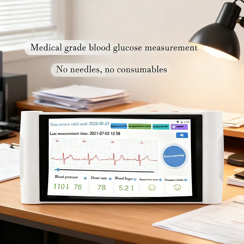 Rechargeable Non-Invasive Blood Glucose Meter Monitoring Needle-Free Diabetes Tester with ECg Detection for Continuous Health Tr - Image 2
