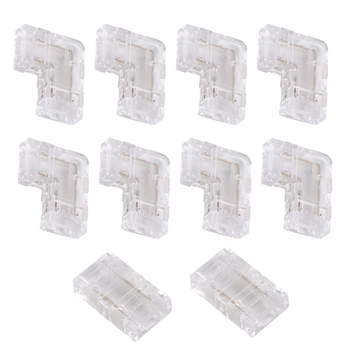 8mm COB Connector 8Pc L-Shaped/Corner Connector,2Pc Gapless Connectors for COB LED Strip Lights,NOT for 10mm Tape LightsB84B